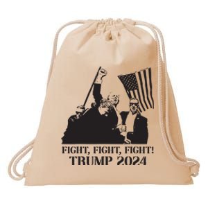 Fight Fight Fight Trump 2024 Pennsylvania Rally Patriot Drawstring Bag