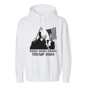 Fight Fight Fight Trump 2024 Pennsylvania Rally Patriot Garment-Dyed Fleece Hoodie