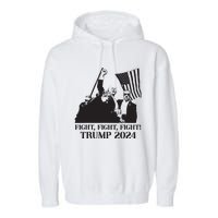 Fight Fight Fight Trump 2024 Pennsylvania Rally Patriot Garment-Dyed Fleece Hoodie