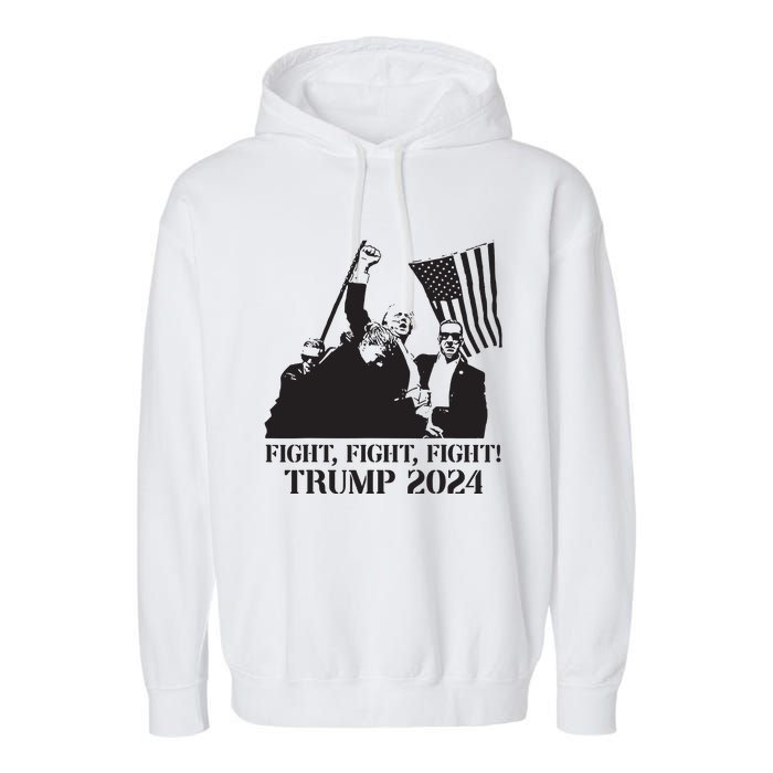 Fight Fight Fight Trump 2024 Pennsylvania Rally Patriot Garment-Dyed Fleece Hoodie