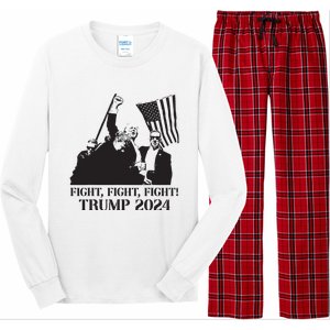 Fight Fight Fight Trump 2024 Pennsylvania Rally Patriot Long Sleeve Pajama Set