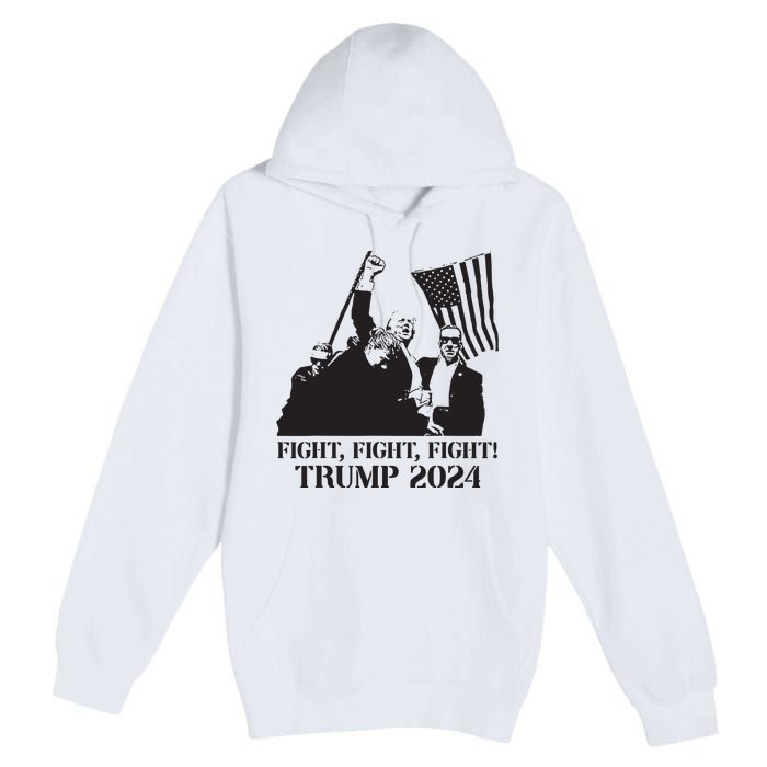 Fight Fight Fight Trump 2024 Pennsylvania Rally Patriot Premium Pullover Hoodie