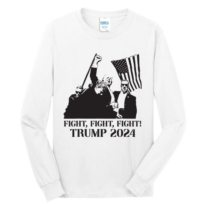 Fight Fight Fight Trump 2024 Pennsylvania Rally Patriot Tall Long Sleeve T-Shirt