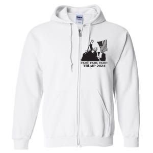 Fight Fight Fight Trump 2024 Pennsylvania Rally Patriot Full Zip Hoodie