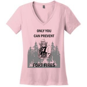 Fort Fires Women's V-Neck T-Shirt