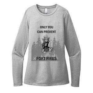 Fort Fires Womens CVC Long Sleeve Shirt