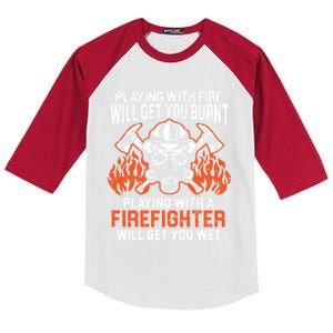 Firefighting Fire Firefighter Fire Rescue Fire Meaningful Gift Kids Colorblock Raglan Jersey