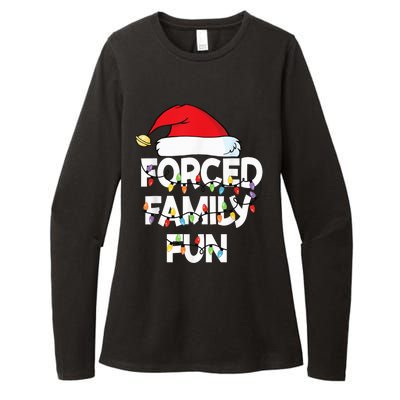 Forced Family Fun With Santa Red Hat Christmas Pajamas Womens CVC Long Sleeve Shirt