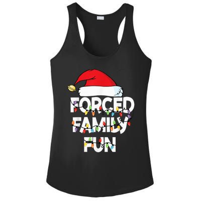 Forced Family Fun With Santa Red Hat Christmas Pajamas Ladies PosiCharge Competitor Racerback Tank