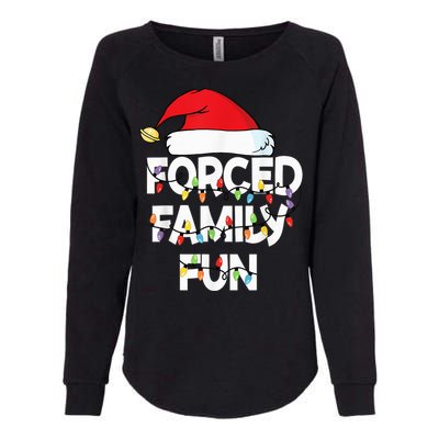 Forced Family Fun With Santa Red Hat Christmas Pajamas Womens California Wash Sweatshirt