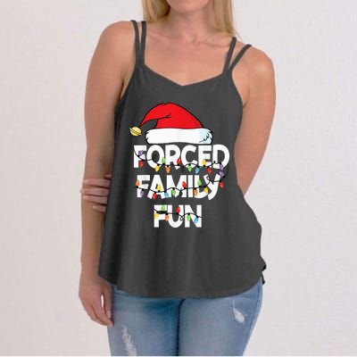 Forced Family Fun With Santa Red Hat Christmas Pajamas Women's Strappy Tank