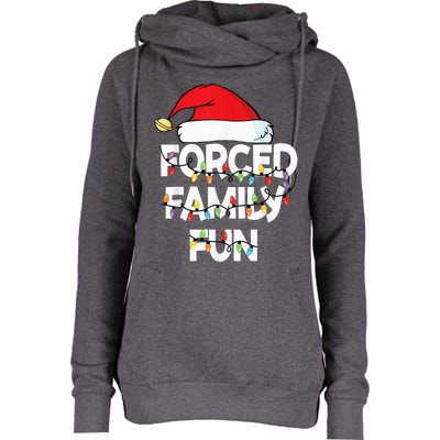 Forced Family Fun With Santa Red Hat Christmas Pajamas Womens Funnel Neck Pullover Hood