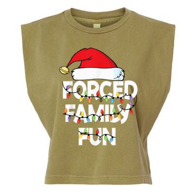 Forced Family Fun With Santa Red Hat Christmas Pajamas Garment-Dyed Women's Muscle Tee