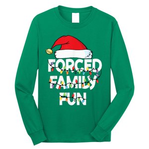 Forced Family Fun With Santa Red Hat Christmas Pajamas Long Sleeve Shirt