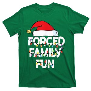 Forced Family Fun With Santa Red Hat Christmas Pajamas T-Shirt