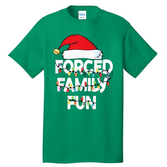 Forced Family Fun With Santa Red Hat Christmas Pajamas Tall T-Shirt