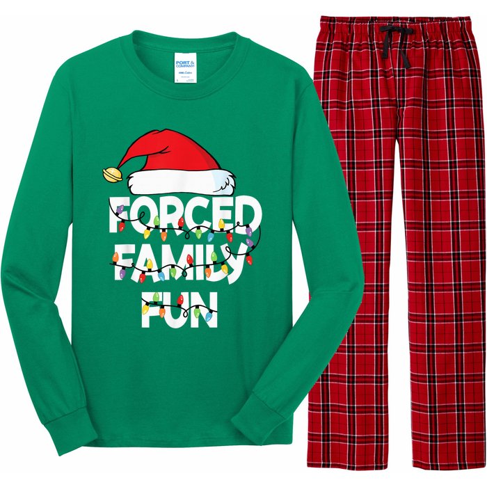 Forced Family Fun With Santa Red Hat Christmas Pajamas Long Sleeve Pajama Set