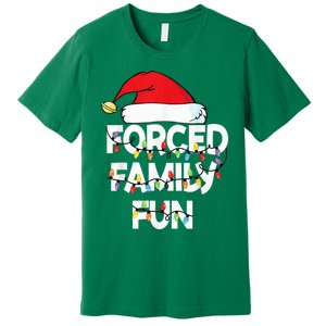 Forced Family Fun With Santa Red Hat Christmas Pajamas Premium T-Shirt