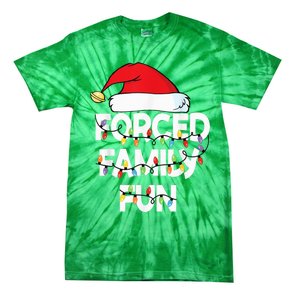 Forced Family Fun With Santa Red Hat Christmas Pajamas Tie-Dye T-Shirt