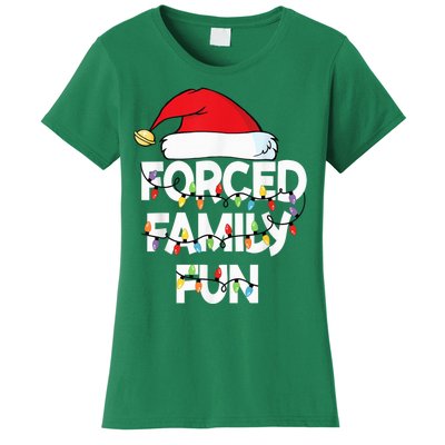 Forced Family Fun With Santa Red Hat Christmas Pajamas Women's T-Shirt