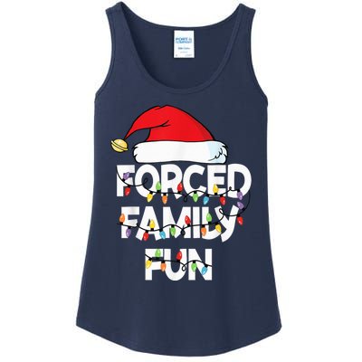 Forced Family Fun With Santa Red Hat Christmas Pajamas Ladies Essential Tank