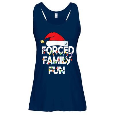 Forced Family Fun With Santa Red Hat Christmas Pajamas Ladies Essential Flowy Tank