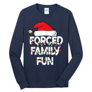 Forced Family Fun With Santa Red Hat Christmas Pajamas Tall Long Sleeve T-Shirt