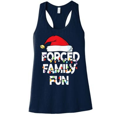 Forced Family Fun With Santa Red Hat Christmas Pajamas Women's Racerback Tank