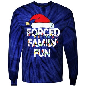 Forced Family Fun With Santa Red Hat Christmas Pajamas Tie-Dye Long Sleeve Shirt