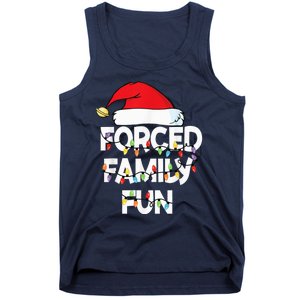 Forced Family Fun With Santa Red Hat Christmas Pajamas Tank Top