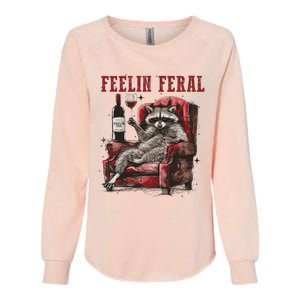 Feeling Feral Funny Raccoon Design Womens California Wash Sweatshirt