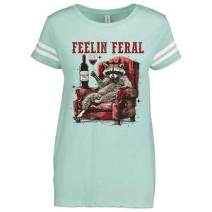 Feeling Feral Funny Raccoon Design Enza Ladies Jersey Football T-Shirt