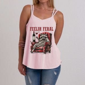 Feeling Feral Funny Raccoon Design Women's Strappy Tank