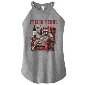 Feeling Feral Funny Raccoon Design Women's Perfect Tri Rocker Tank