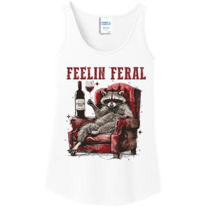 Feeling Feral Funny Raccoon Design Ladies Essential Tank