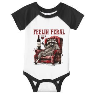 Feeling Feral Funny Raccoon Design Infant Baby Jersey Bodysuit