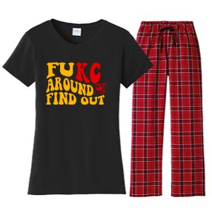 Funny Fuck FUKC Kansas City Around Find Out Women's Flannel Pajama Set