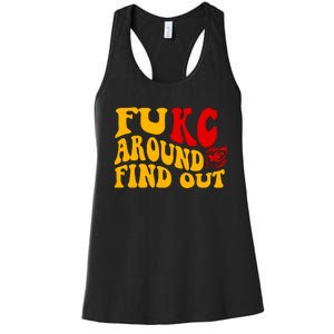 Funny Fuck FUKC Kansas City Around Find Out Women's Racerback Tank