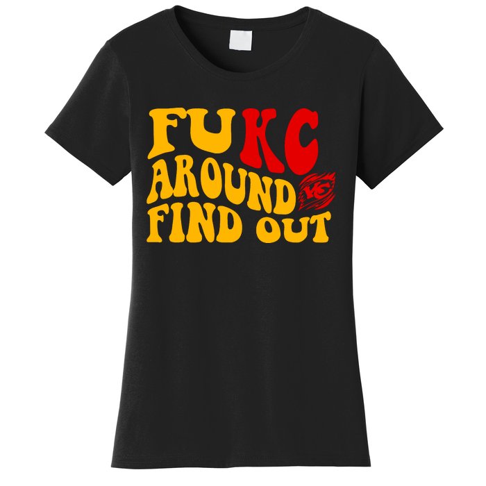 Funny Fuck FUKC Kansas City Around Find Out Women's T-Shirt