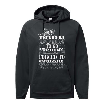 Fishing Funny Fishing Graphic Fishermen Performance Fleece Hoodie