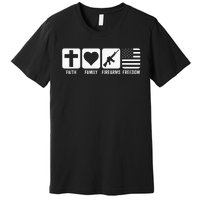 Faith Family Firearms & Freedom USA Flag Pro God & Guns Premium T-Shirt