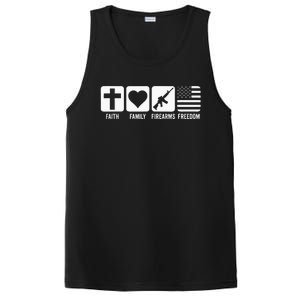 Faith Family Firearms & Freedom USA Flag Pro God & Guns PosiCharge Competitor Tank