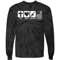 Faith Family Firearms & Freedom USA Flag Pro God & Guns Tie-Dye Long Sleeve Shirt