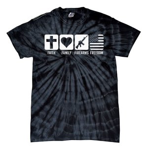 Faith Family Firearms & Freedom USA Flag Pro God & Guns Tie-Dye T-Shirt