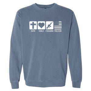 Faith Family Firearms & Freedom USA Flag Pro God & Guns Garment-Dyed Sweatshirt