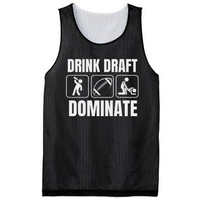 Funny Fantasy Football Drink Draft Dominate Mesh Reversible Basketball Jersey Tank