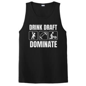 Funny Fantasy Football Drink Draft Dominate PosiCharge Competitor Tank