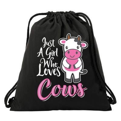 Funny Farming Farm Just A Girl Who Loves Cows Gift Drawstring Bag