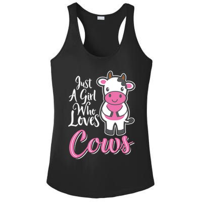 Funny Farming Farm Just A Girl Who Loves Cows Gift Ladies PosiCharge Competitor Racerback Tank