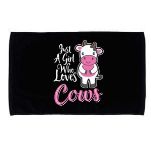 Funny Farming Farm Just A Girl Who Loves Cows Gift Microfiber Hand Towel